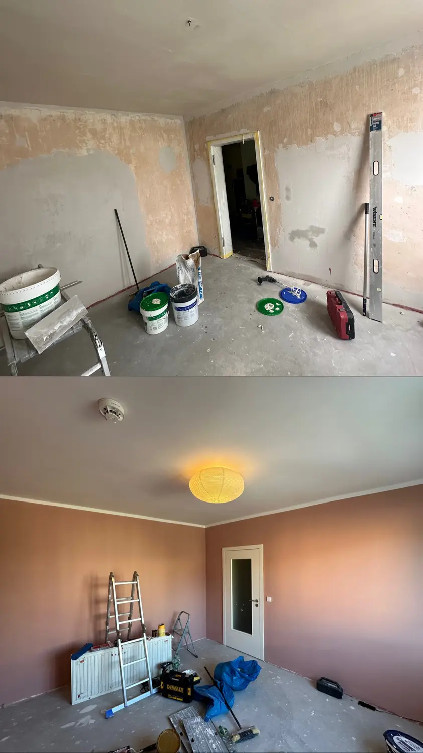 Malerarbeiten vorher/nachher — Zimmer frisch gestrichen